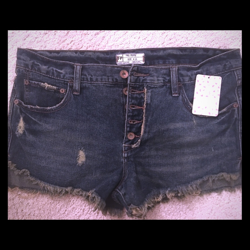 NWT Free People sexy denim shorts buttons sz29
